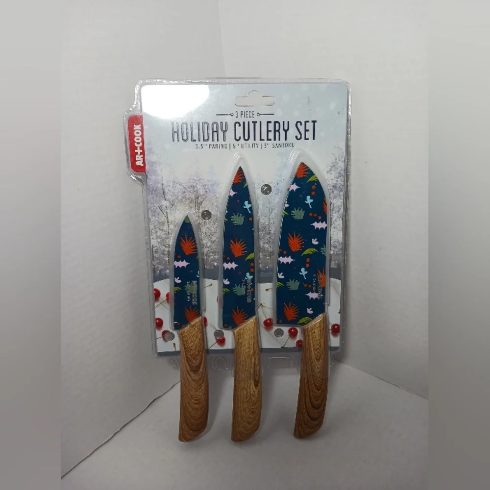 AR+COOk 3 Piece Holiday Cutlery Set Knife Set